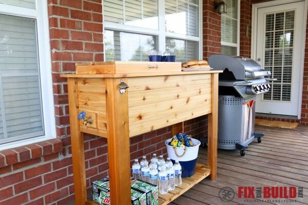 DIY Patio Cooler & Grill Cart Combo Plans - Fix This Build That LLC