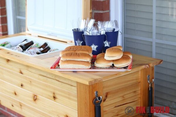 DIY Patio Cooler & Grill Cart Combo Plans - Fix This Build That LLC