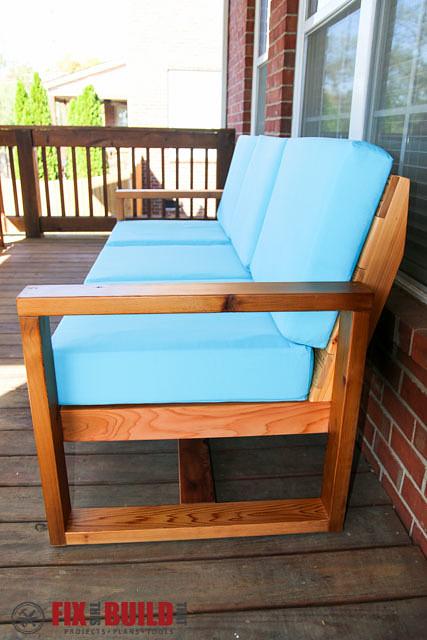 Modern 2x4 Outdoor Sofa Plans - Fix This Build That LLC