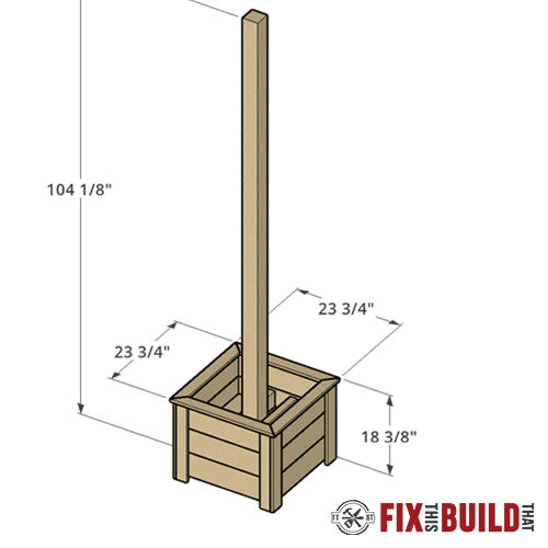 Planter Box with Post