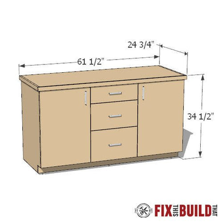 Base Cabinet with Drawers Plans - Fix This Build That LLC