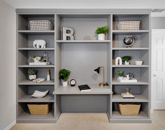 Built in Bookcases with Integrated Desk plans