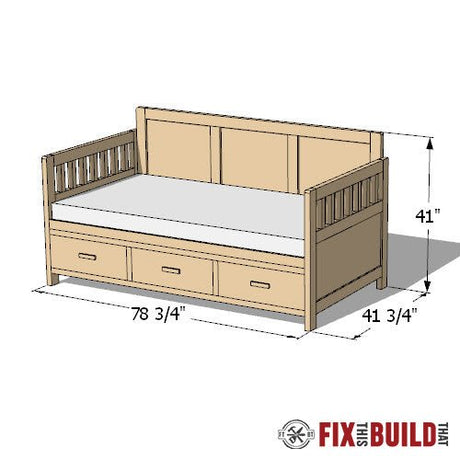 Daybed with Storage Drawers (Twin Size) Plans - Fix This Build That LLC