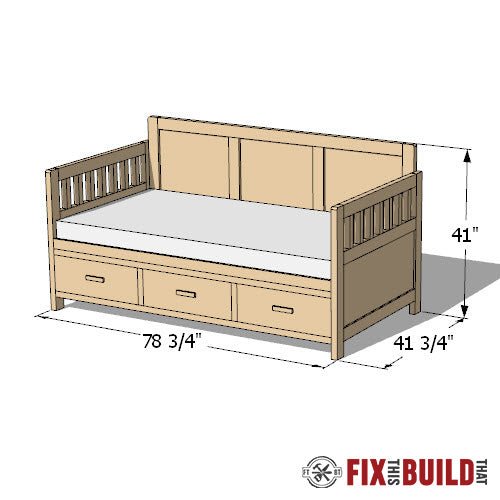 Daybed with Storage Drawers (Twin Size) Plans - Fix This Build That LLC