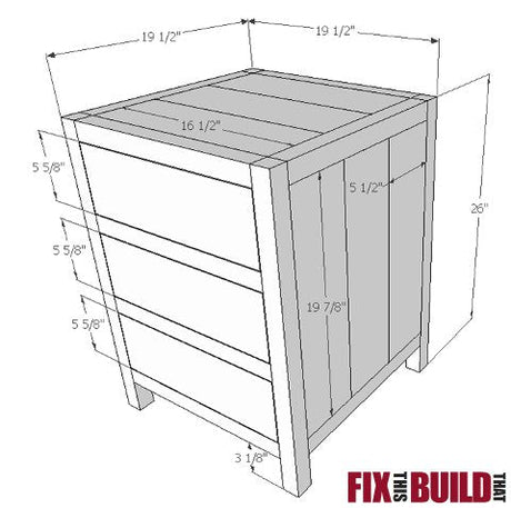 DIY 3 Drawer Nightstand Plans - Fix This Build That