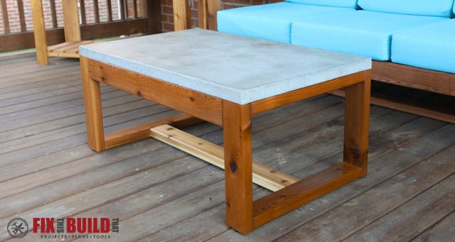 DIY Concrete Top Outdoor Coffee Table Plans - Fix This Build That LLC