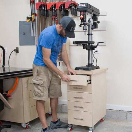 DIY Drill Press Stand with Storage Plans - Fix This Build That LLC