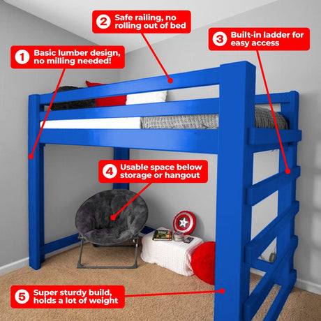 DIY Loft Bed Plans - Fix This Build That LLC