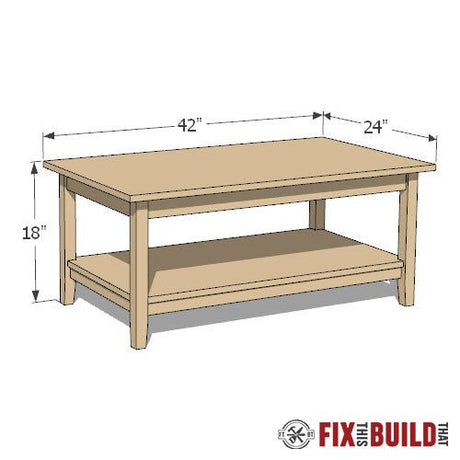 DIY Modern Farmhouse Coffee Table Plans - Fix This Build That LLC