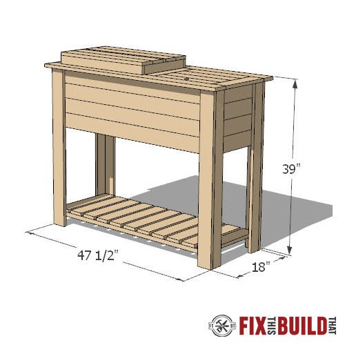 Ice Chest Cooler Plans Deck Cooler Box DIY Patio Cooler Grill Cart