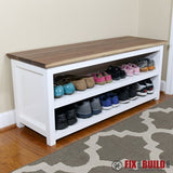 DIY Shoe Storage Bench Plans - Fix This Build That LLC