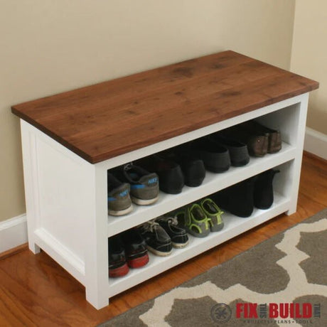 DIY Shoe Storage Bench Plans - Fix This Build That LLC