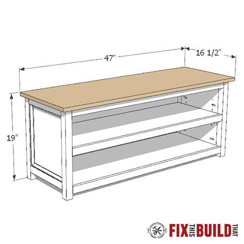 DIY Shoe Storage Bench Plans - Fix This Build That LLC