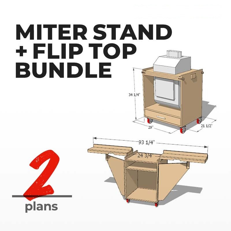 Mobile Miter Saw Stand & Flip Top 2 - Plan Combo - Fix This Build That LLC