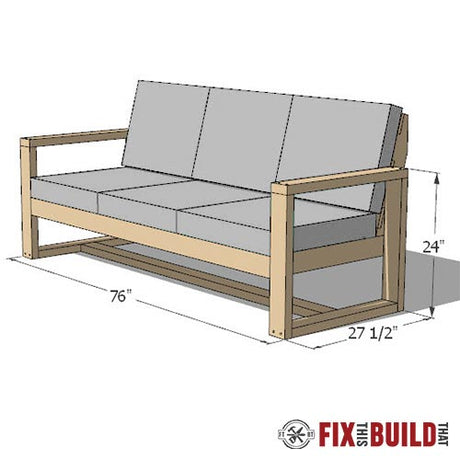 Modern 2x4 Outdoor Sofa Plans - Fix This Build That LLC