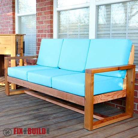 Modern 2x4 Outdoor Sofa Plans - Fix This Build That LLC