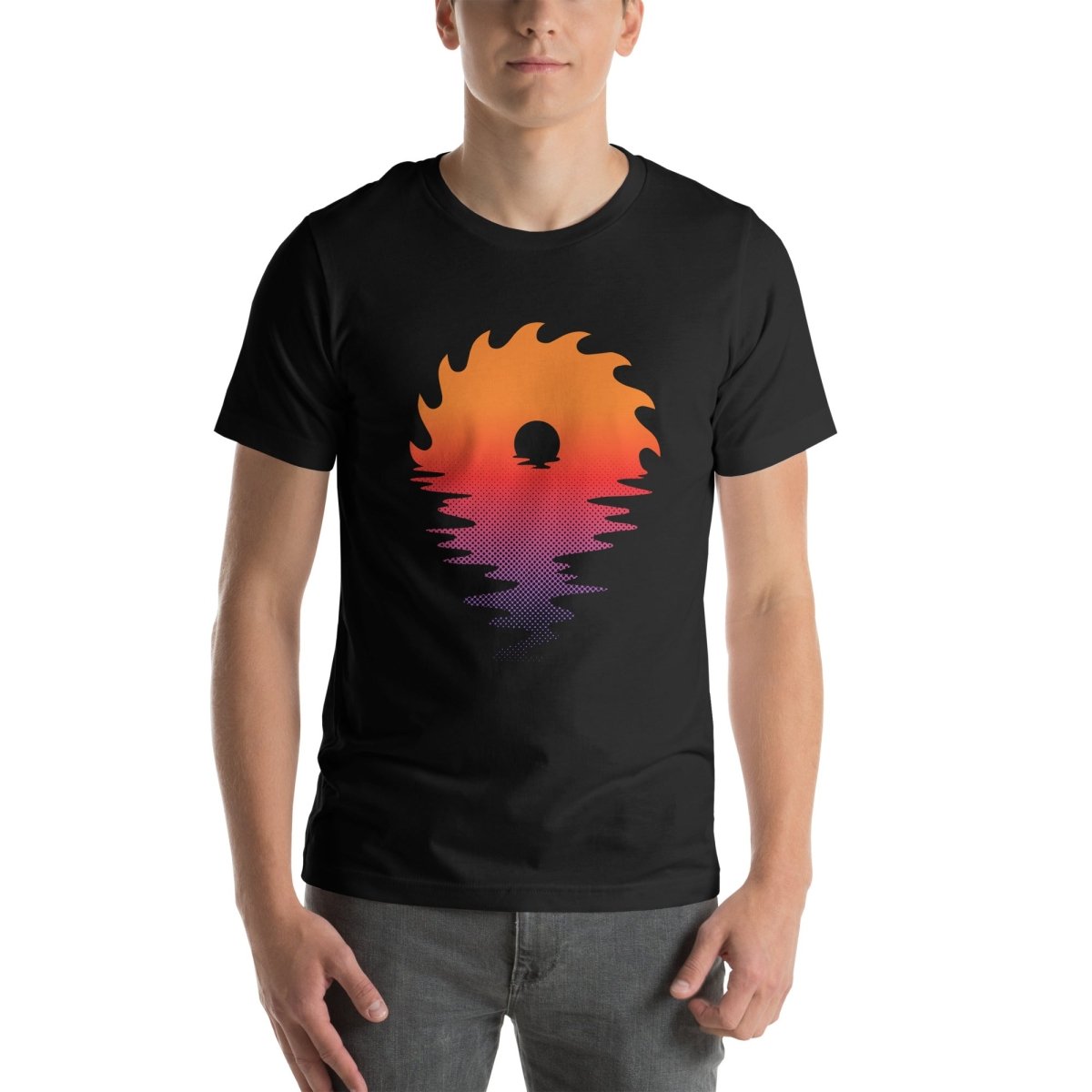 Saw Blade Sunset on the Water T-Shirt – Fix This Build That