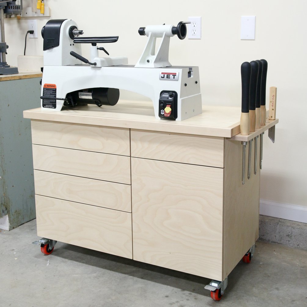 Wood Lathe Stand w/Storage Plans - Fix This Build That LLC